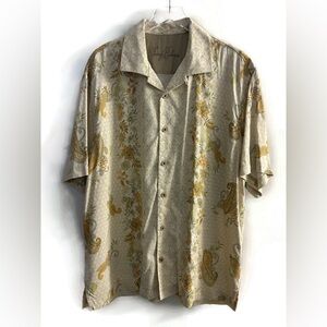 Tommy Bahama 100% Silk Short-Sleeve Button Shirt Size XL